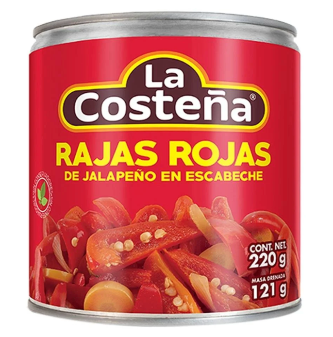 Jalapeños en Rajas Rojas La Costeña 220G